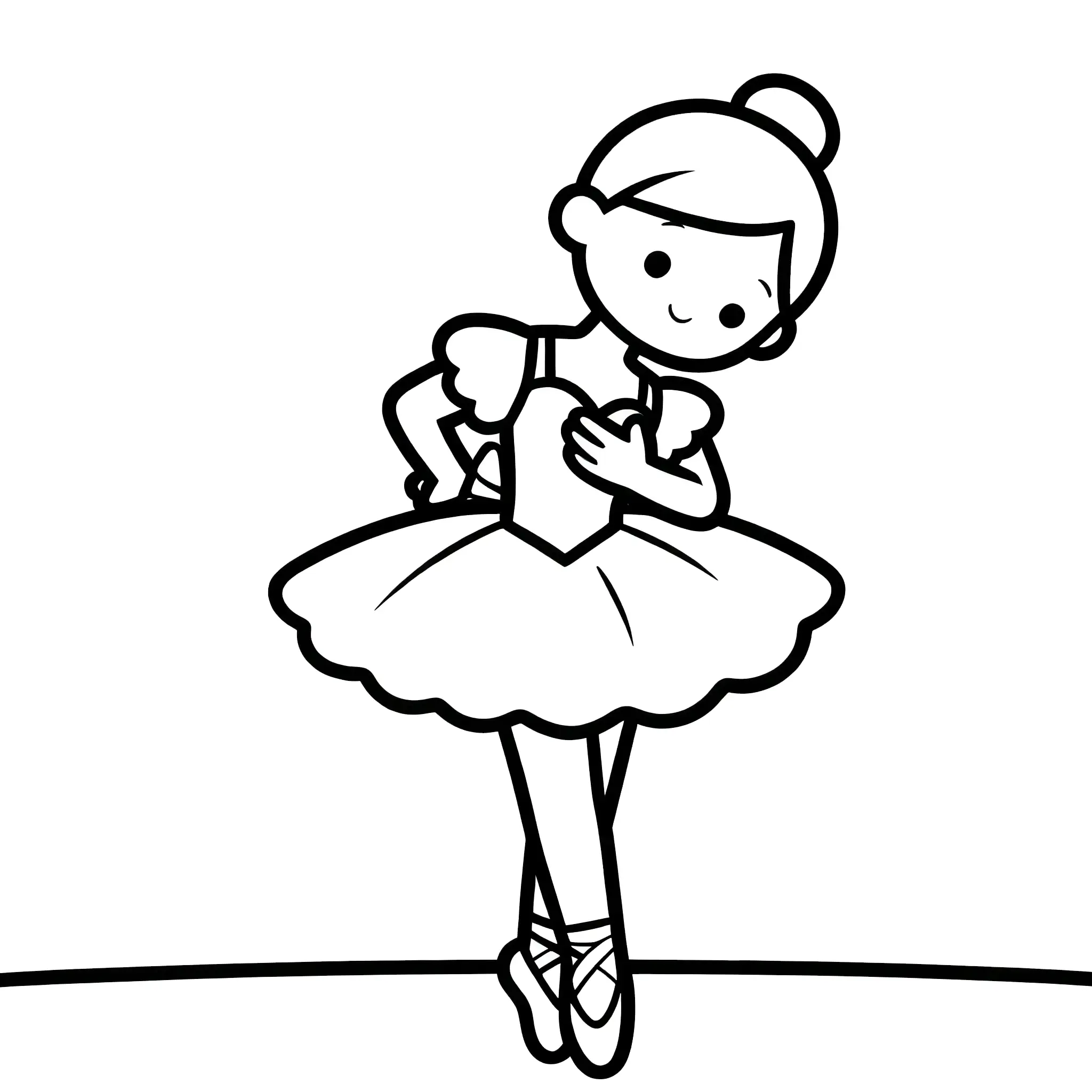 Elegant Ballerina Curtsy Coloring Page