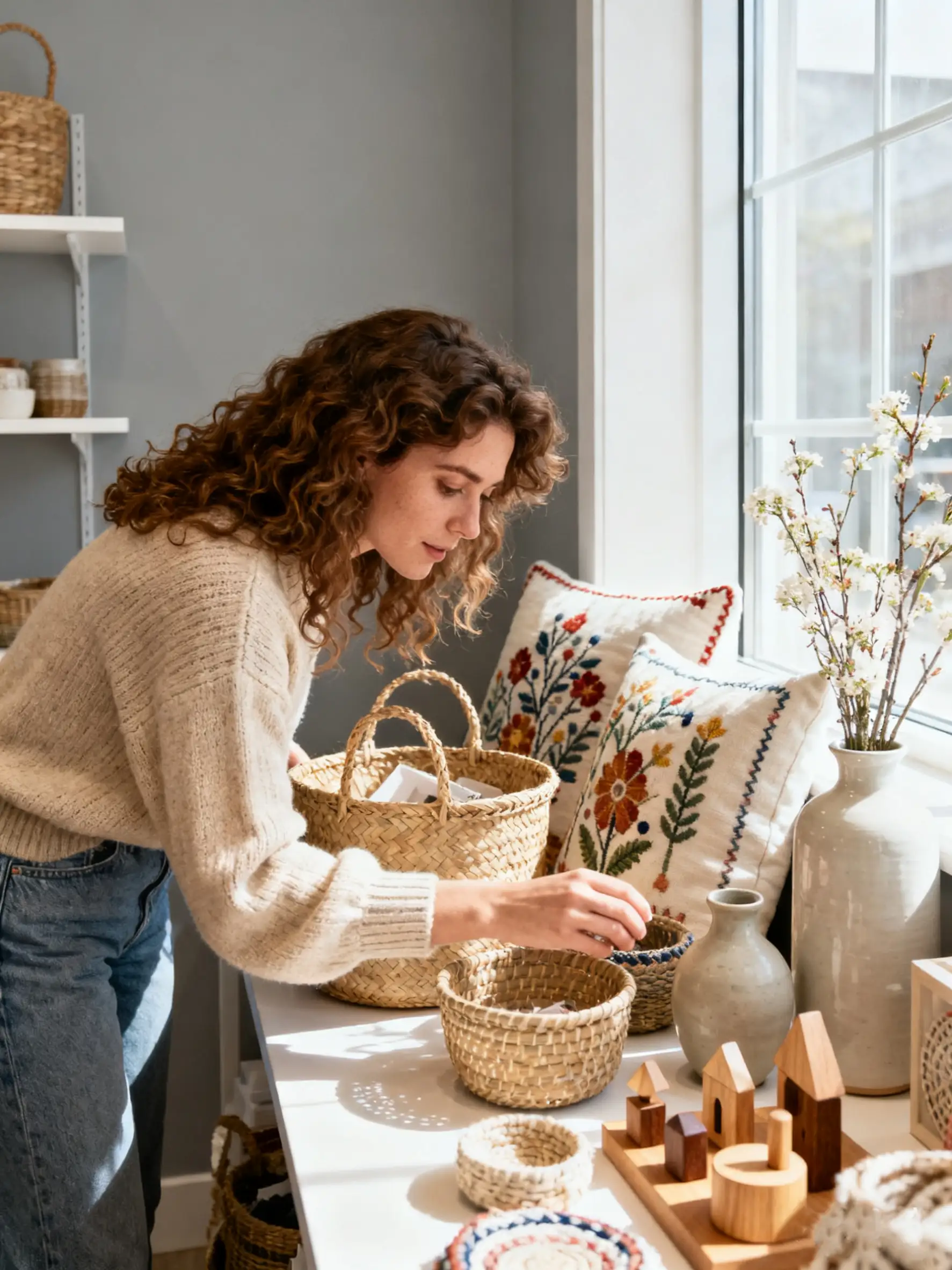 Woman making crafts