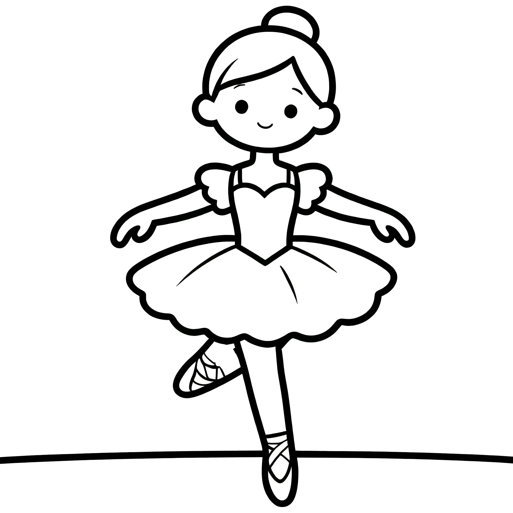 Balancing Ballerina Pose Coloring Page