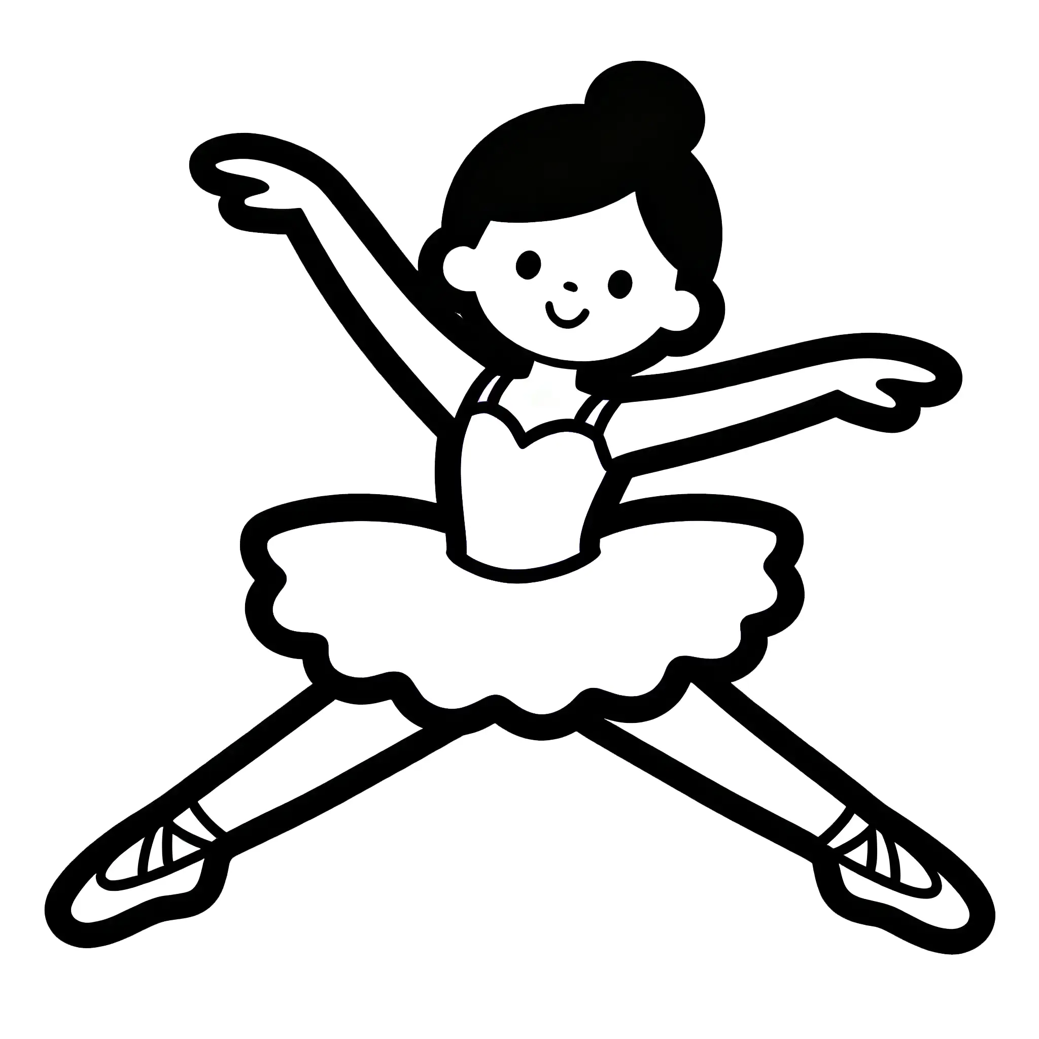 Dynamic Leaping Ballerina Coloring Page