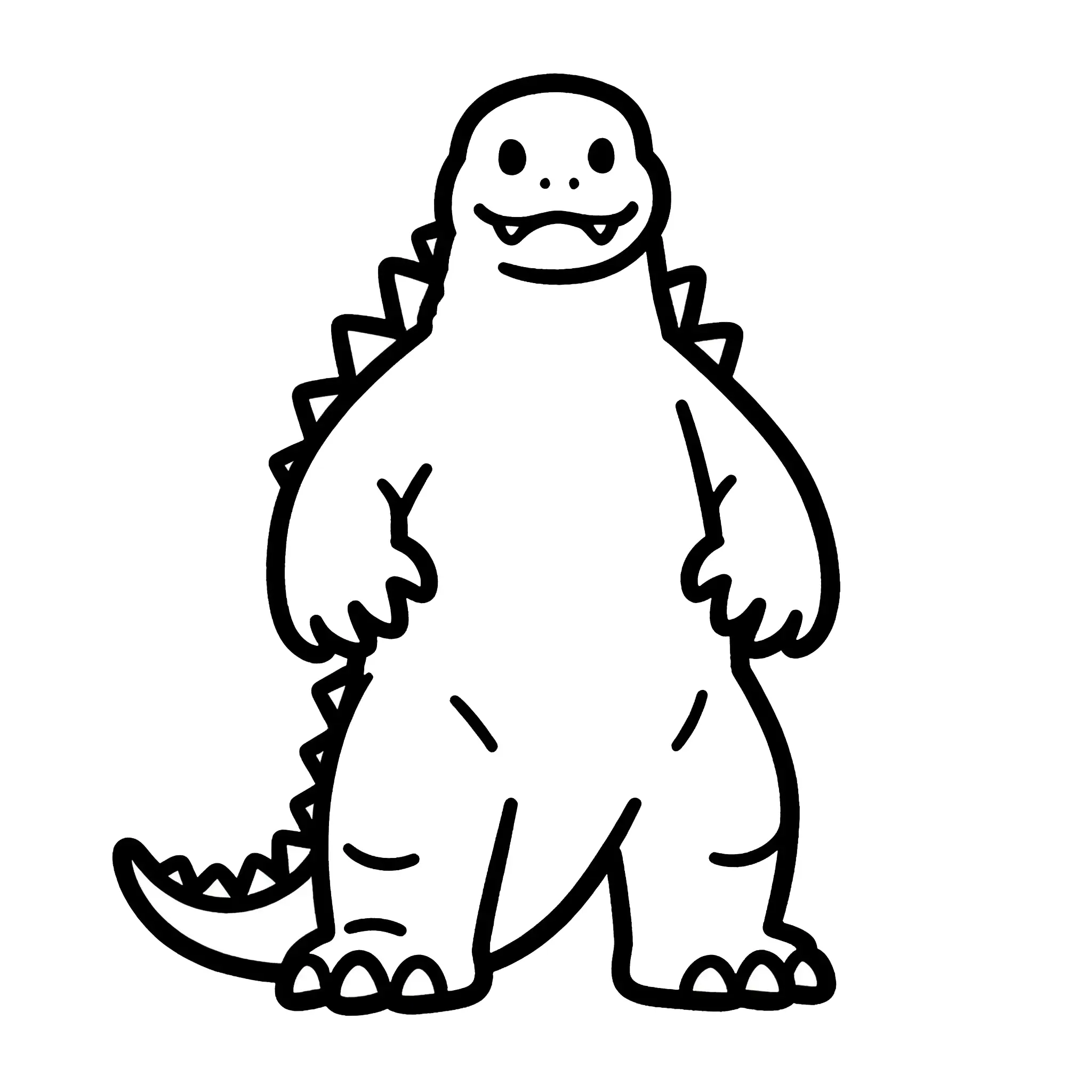 Cute Godzilla Standing Tall Coloring Page