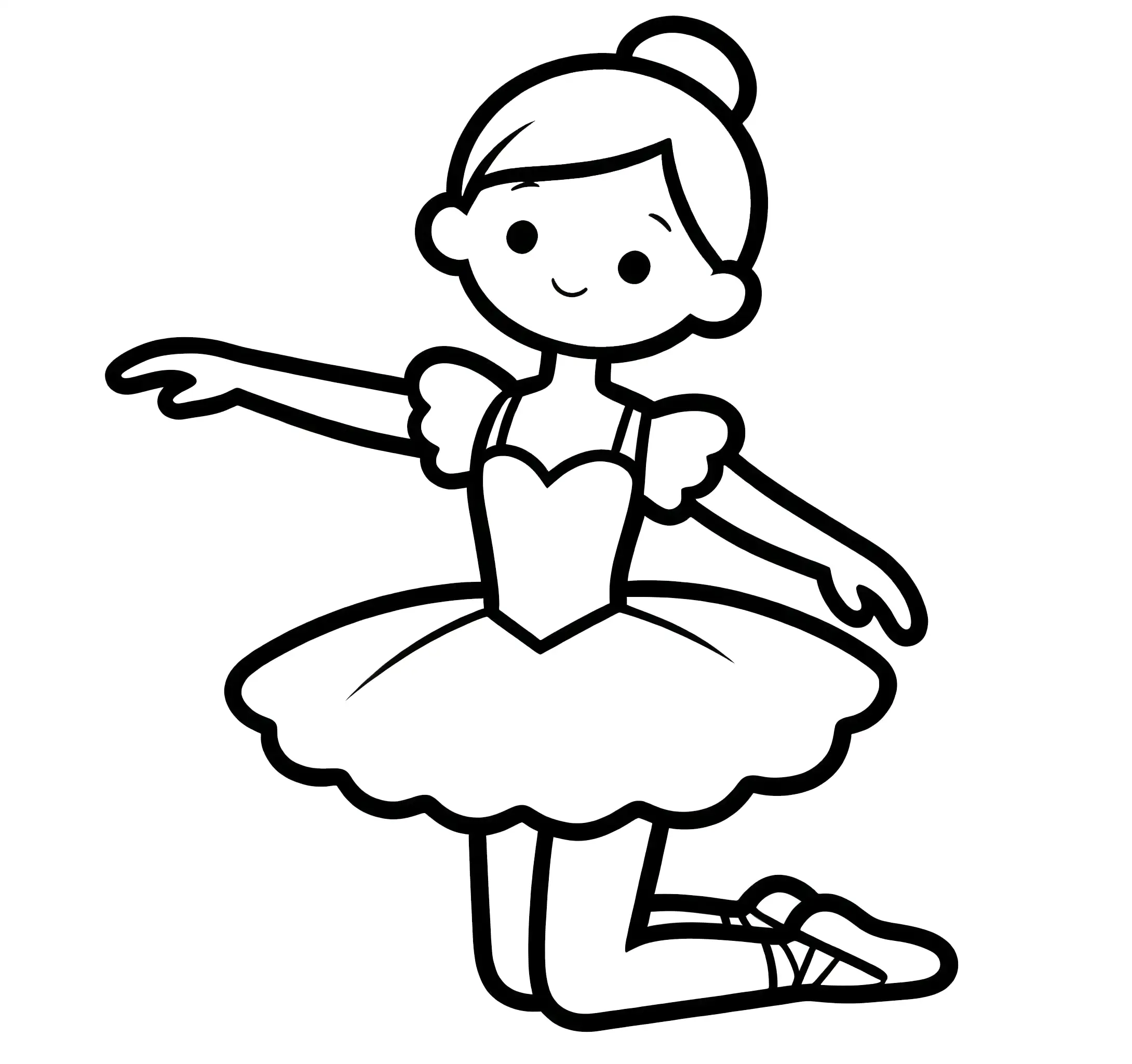 Graceful Ballerina Solo Dance Coloring Page