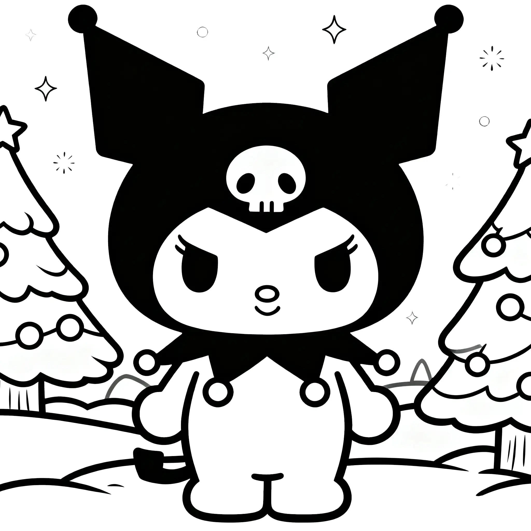 Winter Wonderland Kuromi Coloring Page