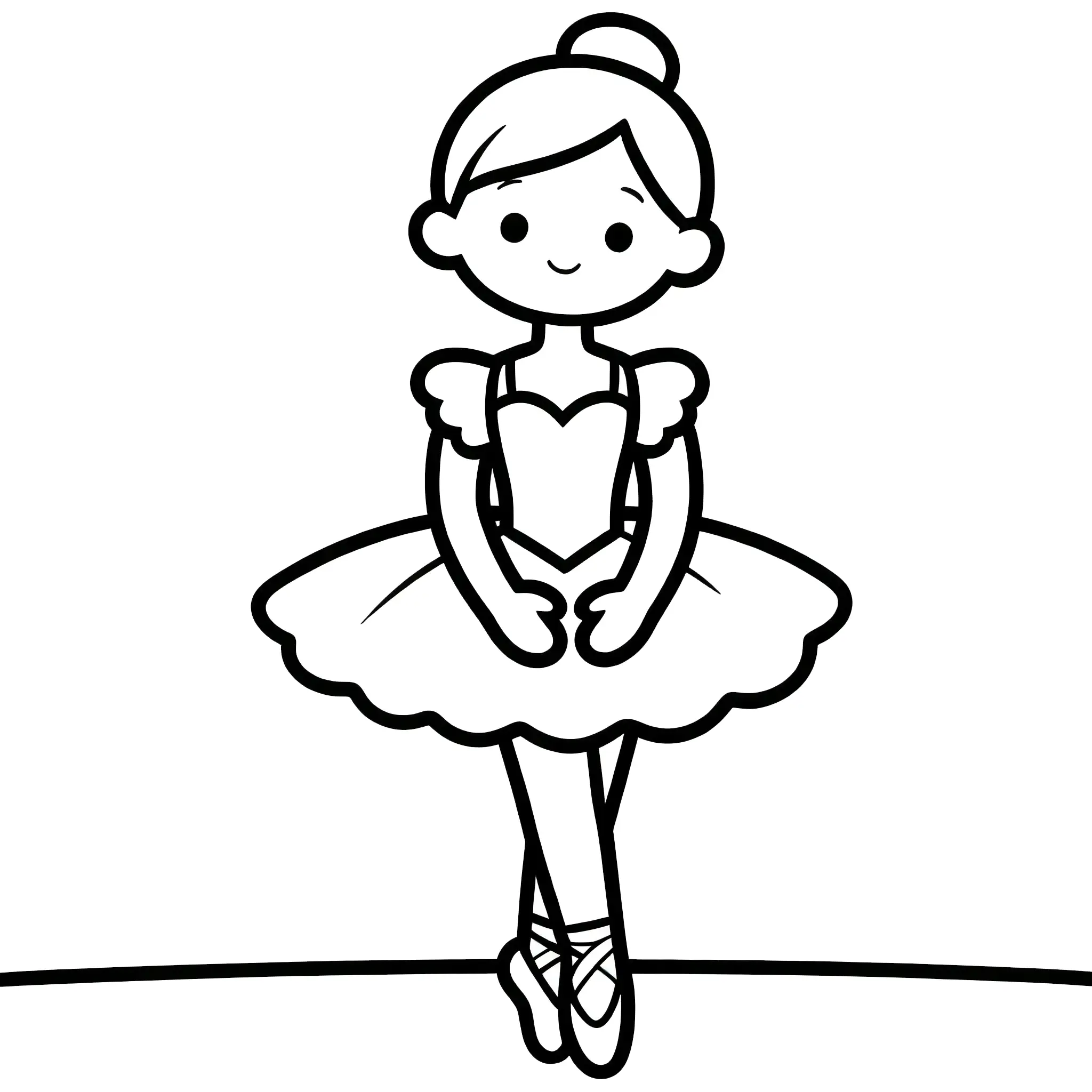 Ballerina in a graceful pose coloring page